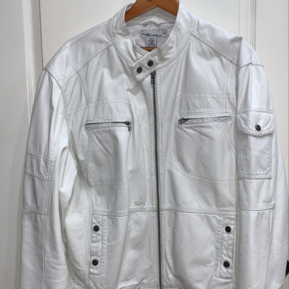Mens Leather Motorcycle Jacket XXL